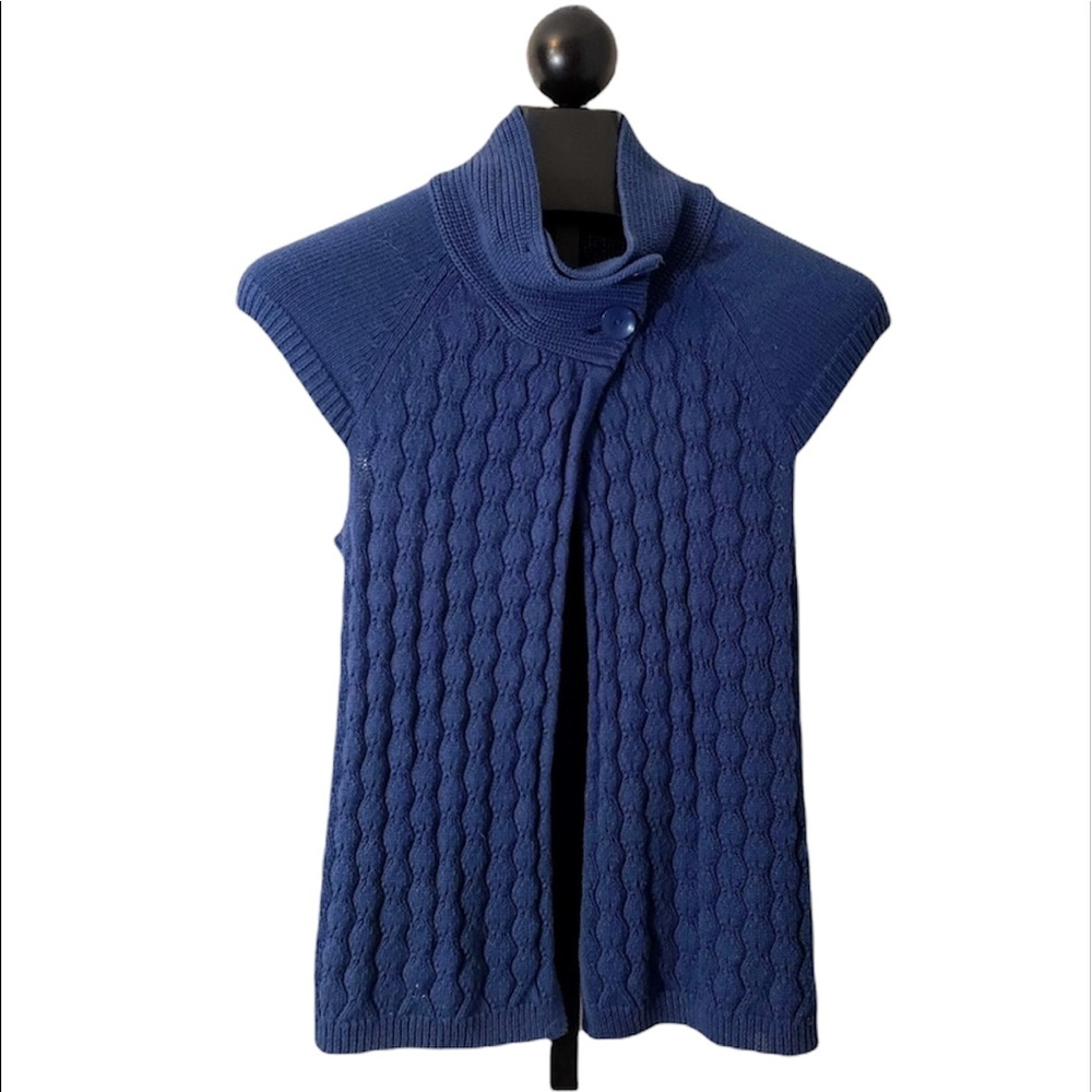 Izod Womens Blue Short Sleeve Sweater Size Small